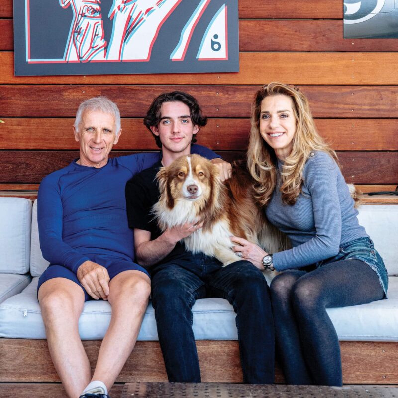 Eliott and Priscille Delecours on the couch