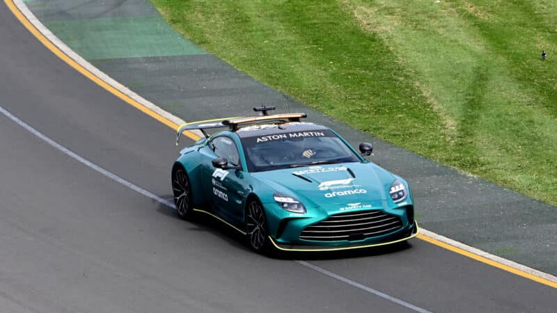 The Aston Martin safety car