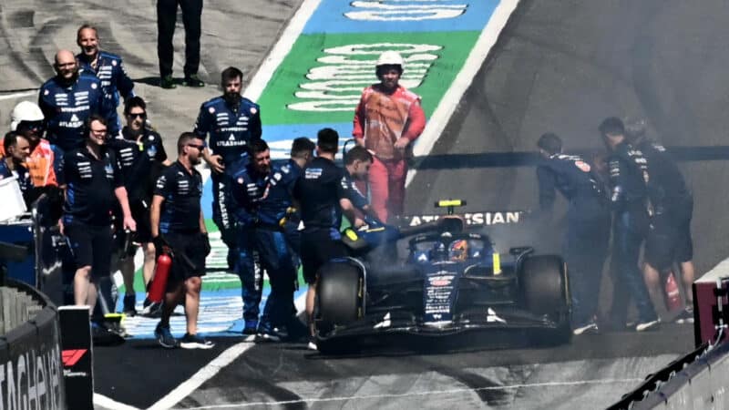 Carlos Sainz is seen in the pits during the Formula One Austrian Grand Prix
