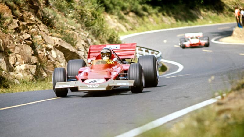 Lotus of Jochen Rindt in the 1972 F1 French Grand Prix at Clermont Ferrand