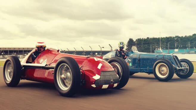 Gallery: Bearman & Brundle let rip in cars from 1950 British GP