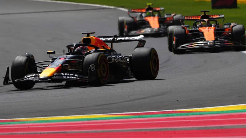 Max Verstappen leads McLarens in 2025 F1 Belgian GP sprint