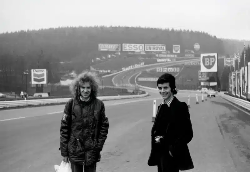 Neil Oatley, left, Spa, 1974