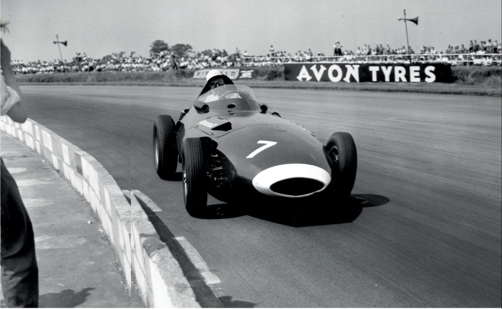 Stirling Moss at the British Grand Prix in 1958