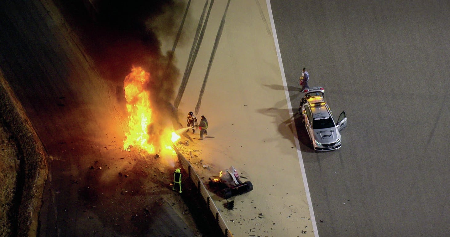 Romain Grosjean 2020 Bahrain GP crash