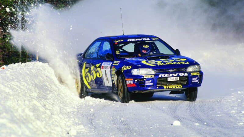 Colin McRae on snow in the 1995 Swedish Rally