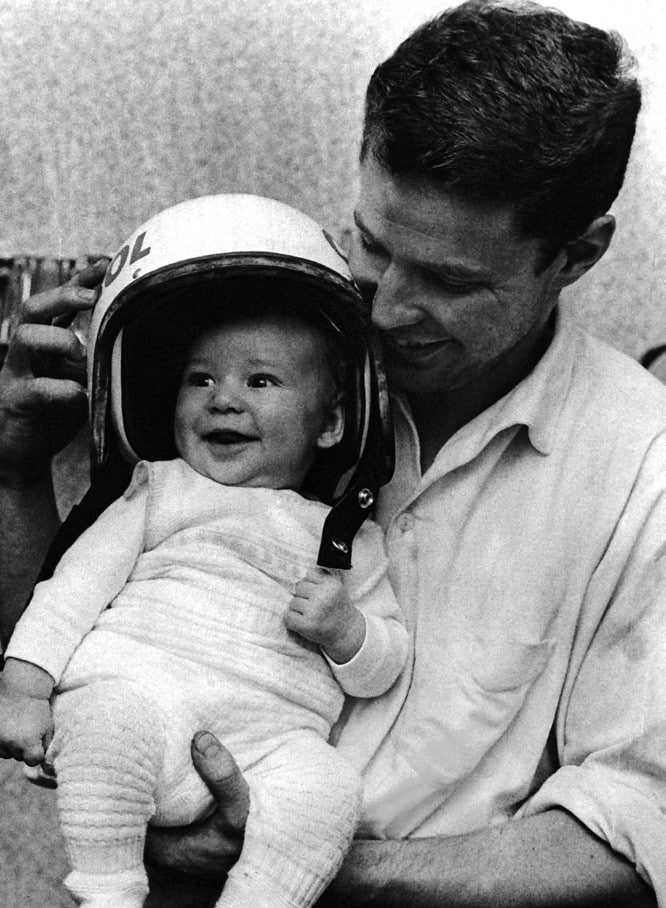 Carl Erik Kristensen with a young Tom. It was inevitable he’d follow his father into racing