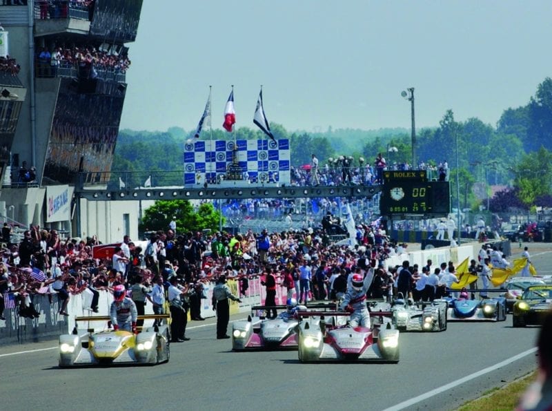 Audi celebrates victory in the 2002 Le Mans 24 Hours