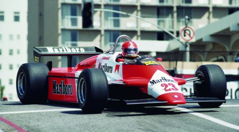 Alfa Romeo of Bruno Giacomelli at the Long Beach Grand Prix in 1982